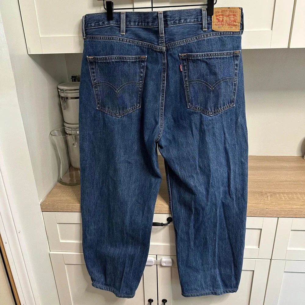 Levi's 550 Relaxed Fit Jeans‎ Mens 38x30 Blue Medium Wash Tapered Leg Denim Dad